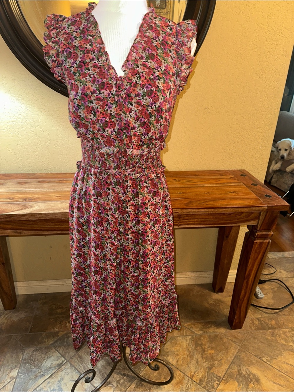 NWT BCBGeneration Pink Floral Maxi Dress